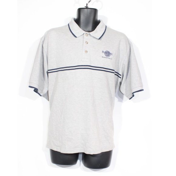 Hard Rock Cafe Other - Hard Rock Cafe Polo Shirt Large Grey Washington DC Short Sleeve Summer Mens